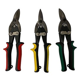 Prolinemax 3 Pc 10'' Aviation Tin Snip Set Straight Left Right Cut Sheet Metal Cutter Shear
