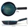 Blued Cast Iron Frying Pan Skillet,Pre-Seasoned Flat Bottom Wok 30cm