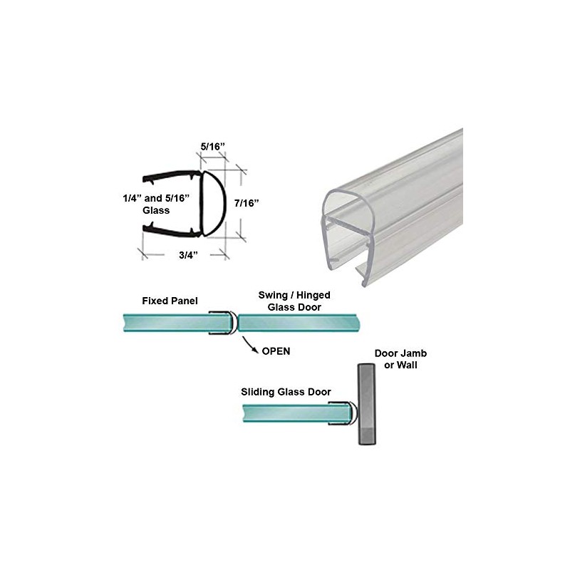 Gordon Glass Universal Clear Polycarbonate U-Channel with Soft Vinyl Bulb