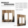 Rustic Deer Forest Pine Tree Brown Wood 2 Gang Double