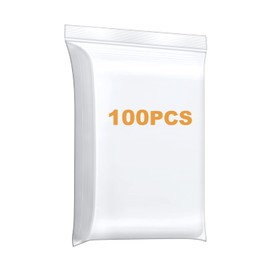 Foopama 100 PCS 5" x 7" Thick 4 Mil Clear Zip Poly Lock Plastic Bags Seal Reclosable Zip Bag Heavy-Duty Photo Cards Envelopes Snacks Seeds Zipper Bags