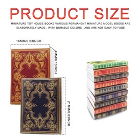 BLMHTWO 30 Pieces Miniature Books for Dolls House Miniatures 1/12 Scale Writable Page-Turnable Reusable Minature Books for Dolls Bedroom Study Room(Multi-Colored)