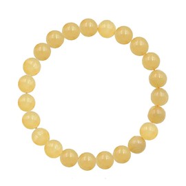 FORZIANI 8mm Natural Yellow Jade Stretch Bracelet - Traveler's Protection - High Quality Spiritual Beaded Bracelet for Men - Adjustable Size - Made in USA