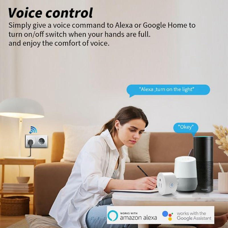 NDNCZDHC 2pcs Smart Mini Smart Plug, 10A WiFi Outlet Socket