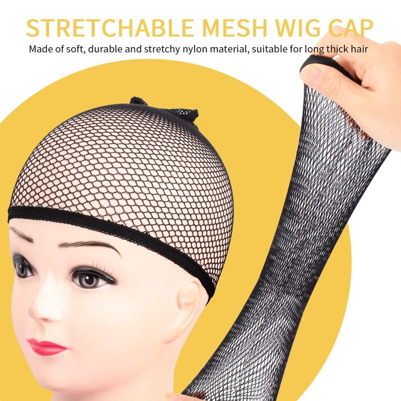 Fandamei Wig Caps, 4PCS Wig Caps Mesh Net Open End,