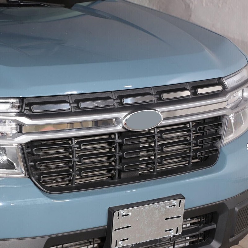 7Pcs Stainless Steel Chrome Front Bumper Grille Cover,Fit forFor-d Maverick
