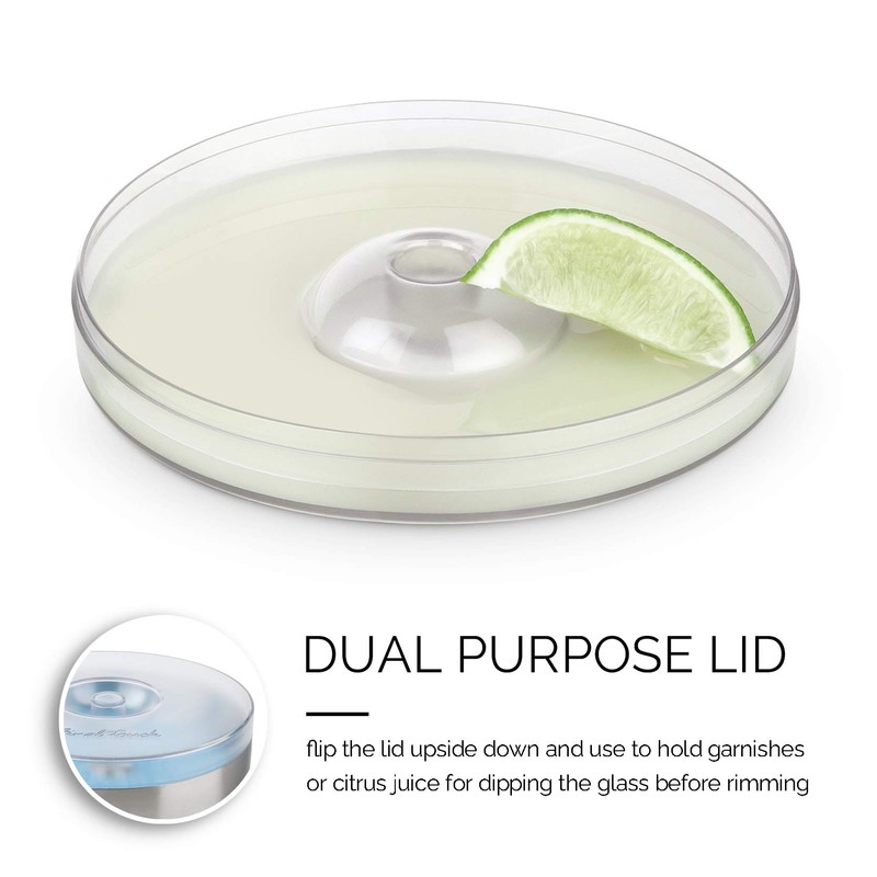 Final Touch 1 Tier Cocktail Rimmer with Lid - Essential