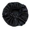 YeeMan Hair Bonnet Glittering Pearls and Rhinestones Satin Bonnet Wide