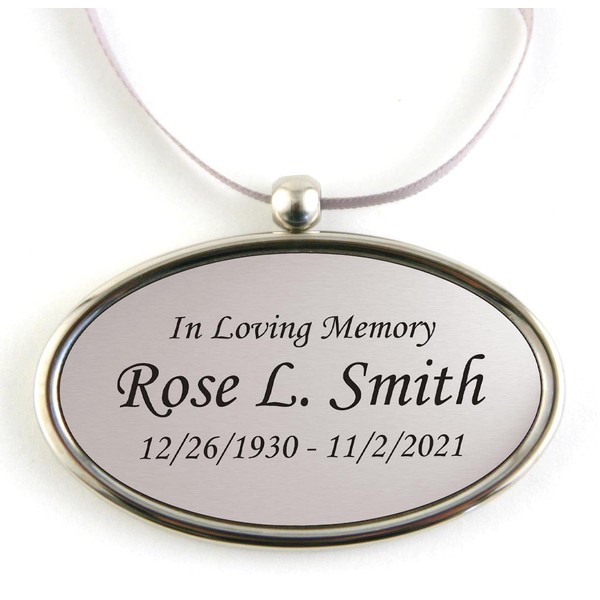 Hanging Silver Oval Personalized Pendant for Cremation Urns That Can’t