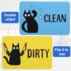 2pcs Double-Sided Black Cat Clean Dirty Dishwasher Magnet