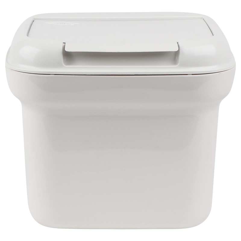 Willow Flip Top Tidy Waste Bin, 5 Litre Capacity, White/Charcoal