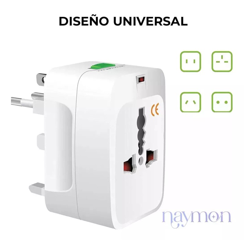 Naymon 5pz Adaptador Convertidor Clavija Corriente Universal Viaje