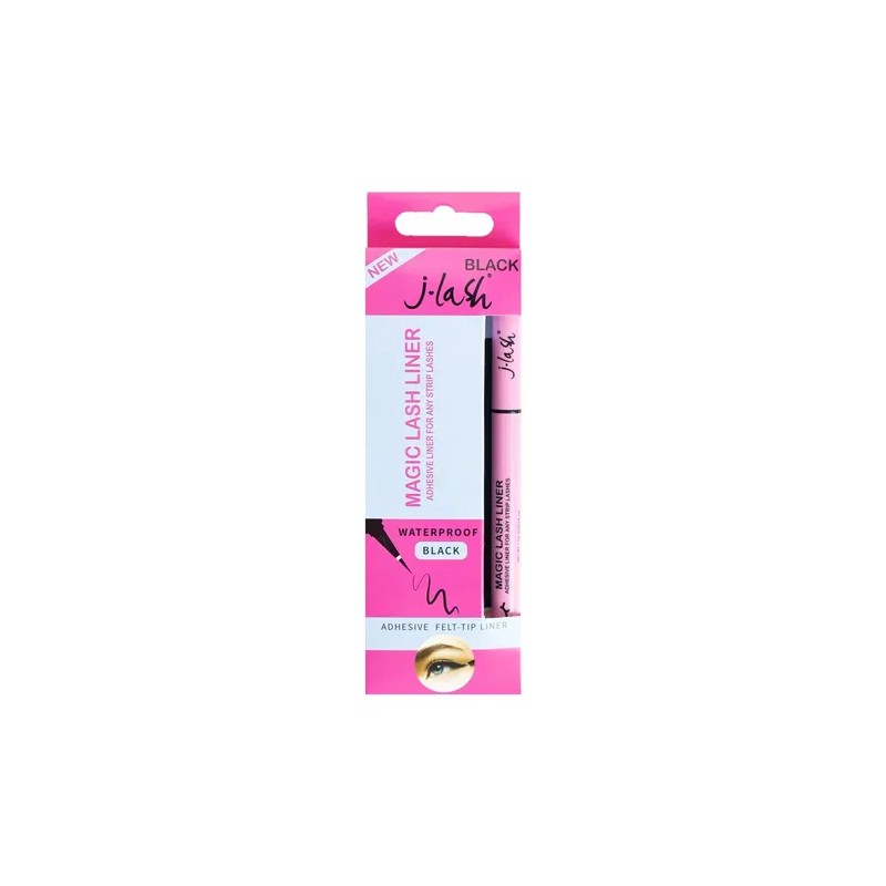 Magic Lash Liner Jlash Delineador Plumón Pegamento Pestañas Color Negro