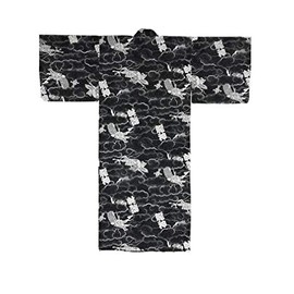 Edoten Yukata (With an Obi Belt) Relax Casual Dragon BK L