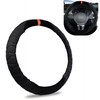 Tippwoo 1 PC Car Steering Wheel Anti-Slip Protection Grip, 14.96" Diameter Short Plush Warm Sweat-Absorbent Breathable Steering Wheel Cover, Universal Accessory for All Seasons, for Cars (Black)