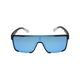 Zealous Captain Sunglasses for Men & Women – Stylish Transparent/Gray Frame with TAC Polarized Lenses and Revo Coating (Gray with Flourescent Blue Lens + Revo Coating)