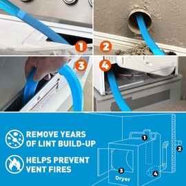 Dryer Vent Cleaner Kit, Lint Remover, Vacuum Attachment Brush & Hose for Deep Cleaning Your Dryer Vent, Dryer Clean Tools