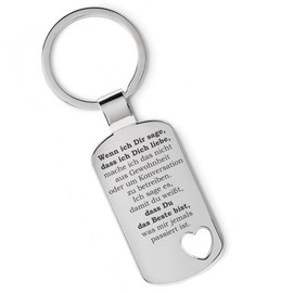 Lieblingsmensch Lieblingsmensch Schlüsselanhänger Modell: Wenn ich dir sage? - Herz Keyring, 12 cm, Silver (Silber)