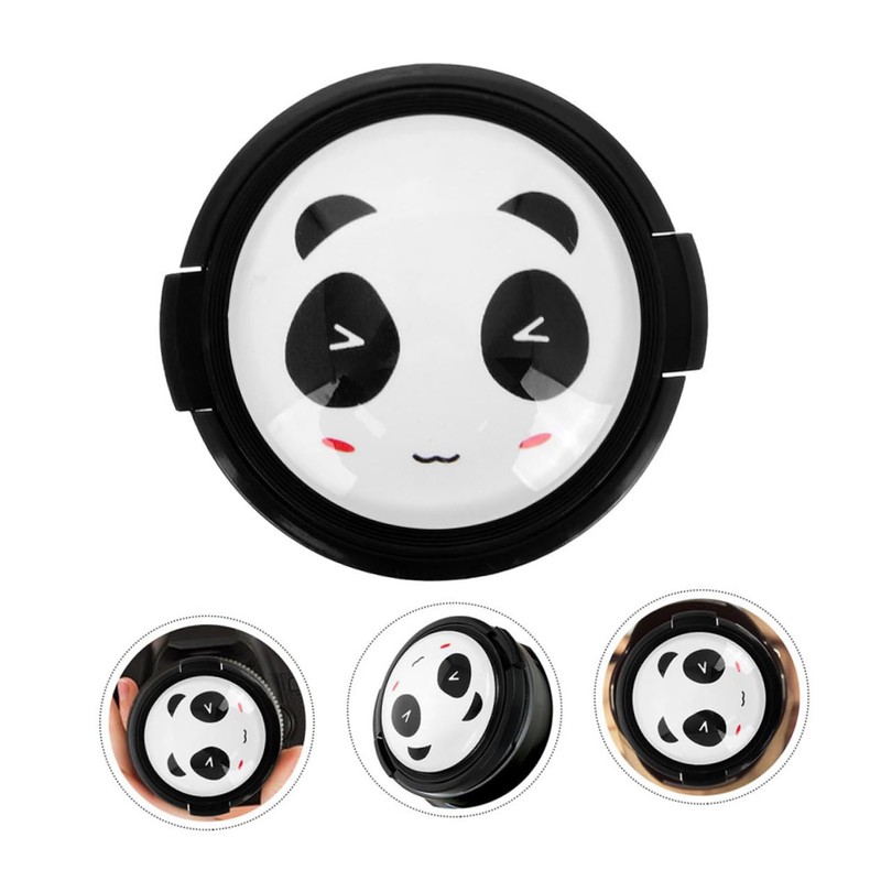 Tofficu 2pcs Panda Design Camera Lens Cap Textured Grip Protective