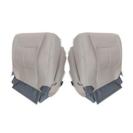 Zieichy Driver+Passenger Bottom Perforated Leather Seat Cover Gray Compatible with Lincoln Navigator Luxury 2007 2008 2009 2010 2011 2012 2013 2014
