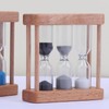 Light Brown Creative Wooden Sand Glass Hourglass Timer Clock Home