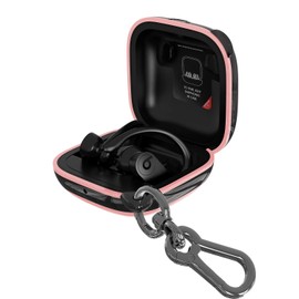 Ankasi - Funda compatible con Powerbeats Pro, protección completa, a prueba de golpes, funda de silicona antideslizante para Beats Powerbeats Pro 2020 (borde negro, rosa claro)