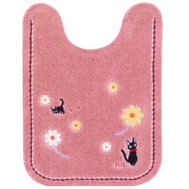 Senko 12766 Kiki's Delivery Service Hana Po Toilet Mat, Approx. 31.5 x 23.6 inches (80 x 60 cm), Pink, Character Jiji Cat Ghibli