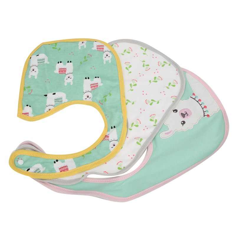 3Pcs Insular Baby Cotton Bibs Cotton Cartoon Print Pattern Eating