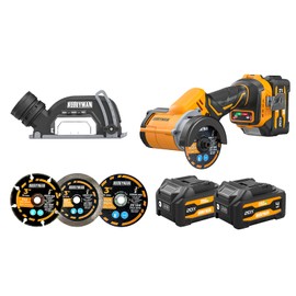 ALLOYMAN 20V Cordless Mini Circular Saw, Brushless 18,000 RPM, 3-Inch CuttingTool with Forward/Reverse, LED Light, 2×4.0Ah Batteries & Charger，for Wood, Metal,Tile,PVC Cutting