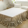 BISELINA French Linen Bed Skirt with Pleated Frills 22-Inch Tailored