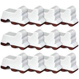 Kigeli 12 Pcs Resin Pot Feet for Outdoor Planters 3 Inch Long 1.5 Inch Tall Flower Handmade Elevator Plant Feet Frost Proof Lifter for 14-20 in Pot(White)