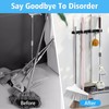 Huryfox Mop and Broom Holder Wall Mounted - Sturdy Stainless