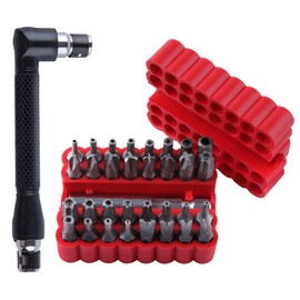 GOLD DEER 33PCS Security Torx Bit Set with Magnetic Extension Bit Holder and L Spanner Tamper Resistant Star Bits Tamper Proof Allen Wrench Set Security Screwdriver Set