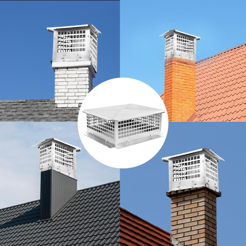 LTSEAME Chimney Cap, 18" x 21" Chimney Cover Stainless Steel