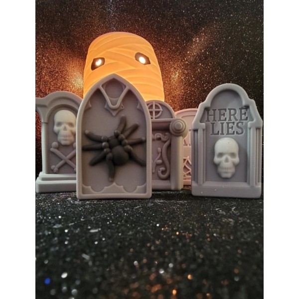 Tranquility Scents Halloween Tombstone Handmade 100% Soy Pumpkin Spice Scented