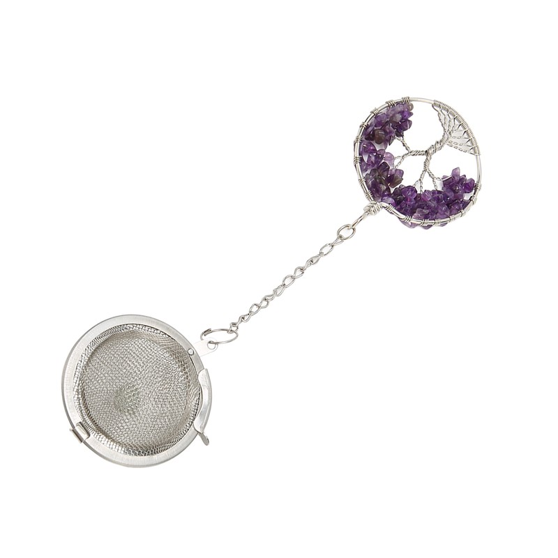 Tea Infuser Artificial Crystal Stone Tea Strainer Stainless Steel Diffuser