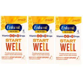 Enfamil Tri-Vi-Sol Vitamin A, C & D Multi-Vitamin Drops for Infants, Supports Growth & Immune Health, 50 mL Dropper Bottle (Pack of 2)