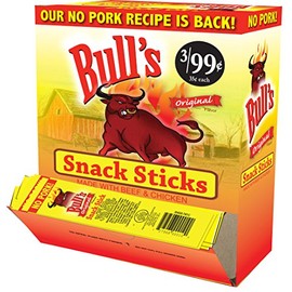 Bull's Original Snack Sticks (No Pork!) - Box of 100