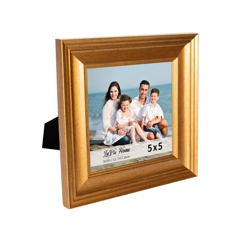 LaVie Home 5x5 Picture Frames (1 Pack, Gold) Square Photo