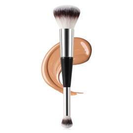 Dual-Ended Powder & Concealer Brush, 2 in 1 Contouring Foundation Brush for Makeup Flawless Blending and Application of Liquid, Powder, Cream, Blush