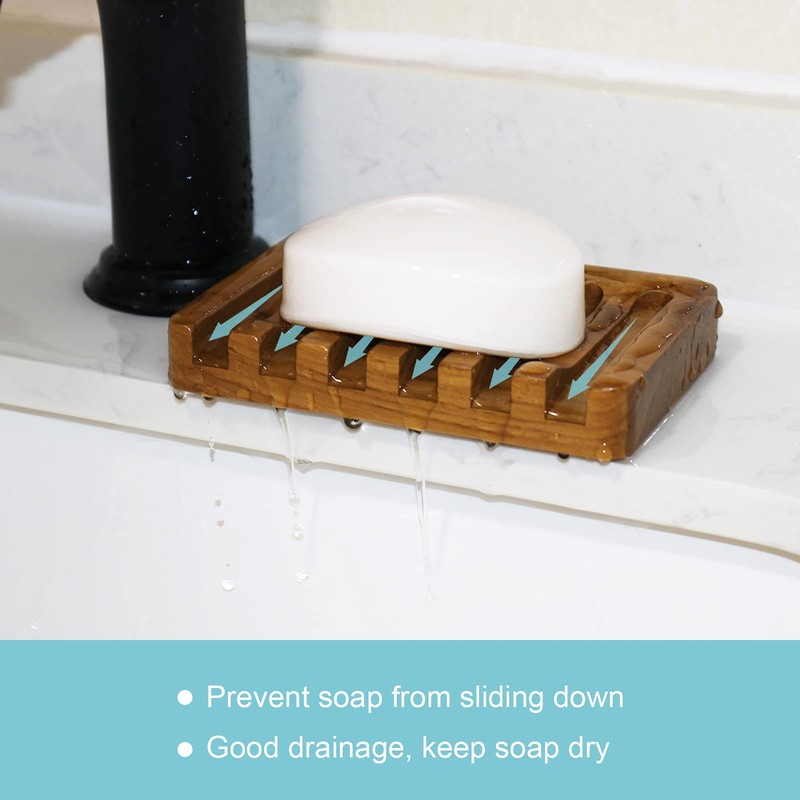 Soap Dish with Slanted Waterfall Design by HTB, Bar Soap