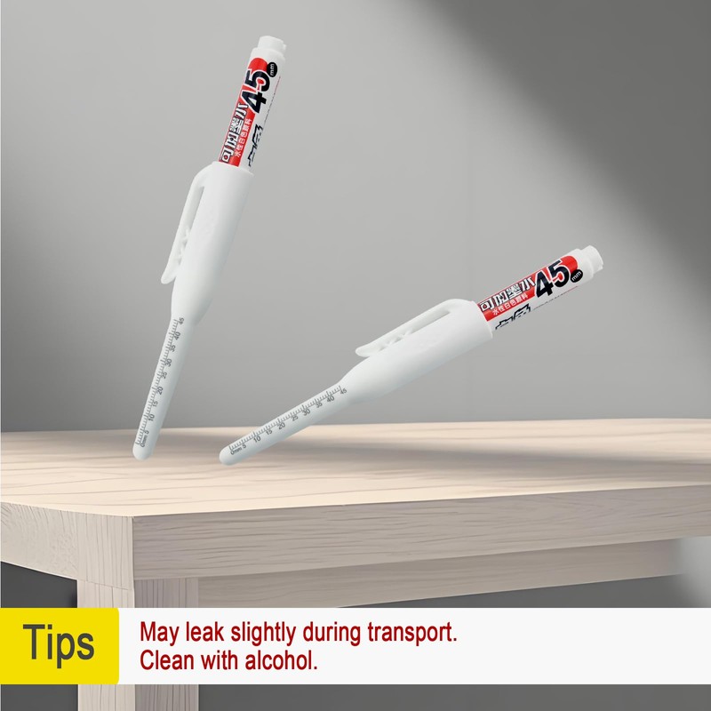 NORXUAZE 2pcs white Long Nib Deep Hole Marker Pen -
