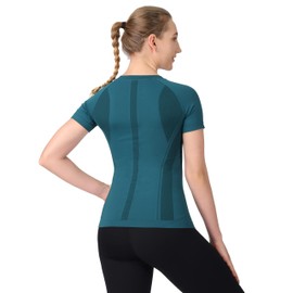 MathCat Workout Shirts for Women Short Sleeve, Workout Tops for Women, Quick Dry Gym Athletic Tops，Seamless Yoga Shirts Dark Green