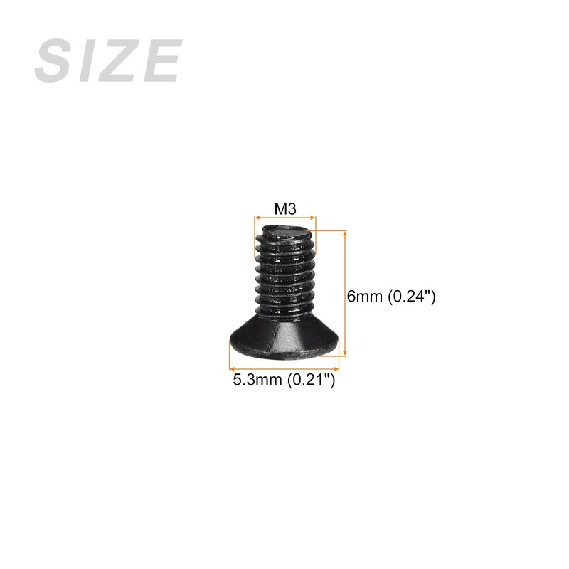 METALLIXITY 150pcs M3 x 6mm Flat Head Screws Carbon Steel
