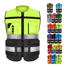 Chaleco De Seguridad Reflejante Industrial Superbrillante Color Verde Talla Del Chaleco Reflejante L