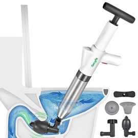 Gecyfit Toilet Plunger, High Pressure Drain Unclogging Tool, Plungers for Bathroom, Floor, Shower, Sink Heavy Duty, Multi-Purpose Air Pump Plunger for Toilet, Toilet Snakes for Hair Clog Remover