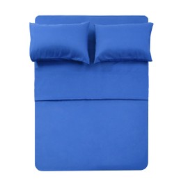 Best Season 400 Thread Count Cotton Queen Size Sheet Set (Royal Blue Color) 4 Piece - 100% Long Staple Cotton Sheets Set, Soft Cotton Bed Sheets Sets with Deep Pocket fit Upto 16 inch