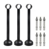 Nicerity 3 Pcs Stainless Steel Black Ceiling Mounted Shower Curtain