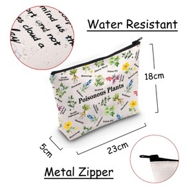 Poisonous Plants Chart Makeup Bag Nature Lover Gift Dangerous Plants Merch Wild Flowers Cosmetic Bag Botanist Gift