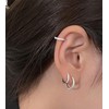 ZRU 3 Pairs Small Silver Hoop Huggie Earrings Set for